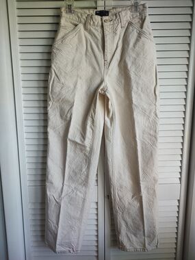 High-Rise Cream Carpenter Jeans